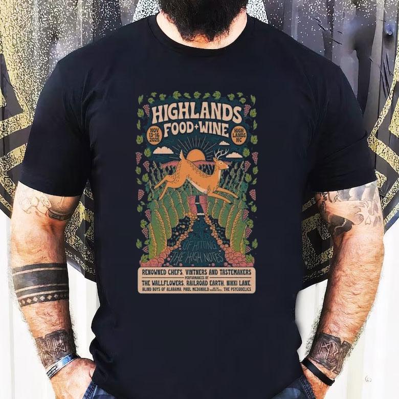 Highlands Food Wine November 13-16, 2025 Highlands, Nc Deer Shirt Highlands Food Wine November 13-16, 2025 Highlands, Nc Deer Shirt
