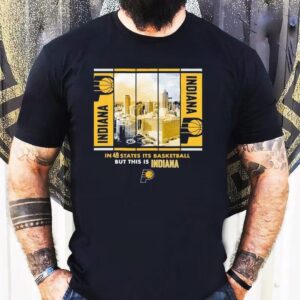 Indiana Pacers Stadium Essentials Unisex Skyline Boxout Shirt