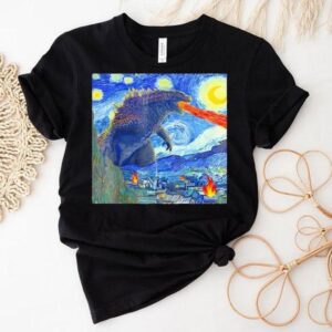 Japanese Monster Kaiju In Van Gogh Starry Night Godzilla 2025 Shirt