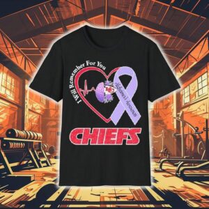 Kansas City Chiefs I Will Remember For You Alzheimer’s Awareness Heartbeat Brain Shirt