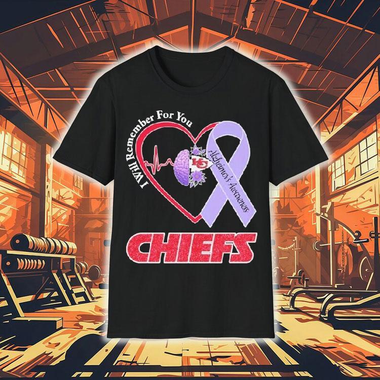 Kansas City Chiefs I Will Remember For You Alzheimer’s Awareness Heartbeat Brain Shirt Kansas City Chiefs I Will Remember For You Alzheimer’s Awareness Heartbeat Brain Shirt