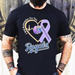 Kansas City Royals I Will Remember For You Alzheimer’s Awareness Heartbeat Brain Shirt