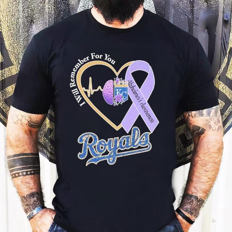 Kansas City Royals I Will Remember For You Alzheimer’s Awareness Heartbeat Brain Shirt Kansas City Royals I Will Remember For You Alzheimer’s Awareness Heartbeat Brain Shirt