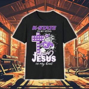 Kansas State University In My Veins Jesus In My Heart Shirt