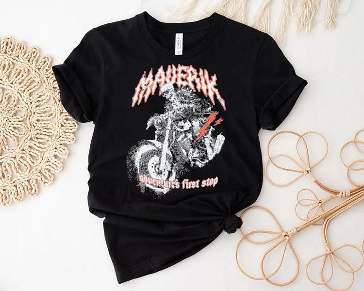 Maverik Adventure’s First Stop Rebel Rider Motor Skeleton Shirt Maverik Adventure’s First Stop Rebel Rider Motor Skeleton Shirt