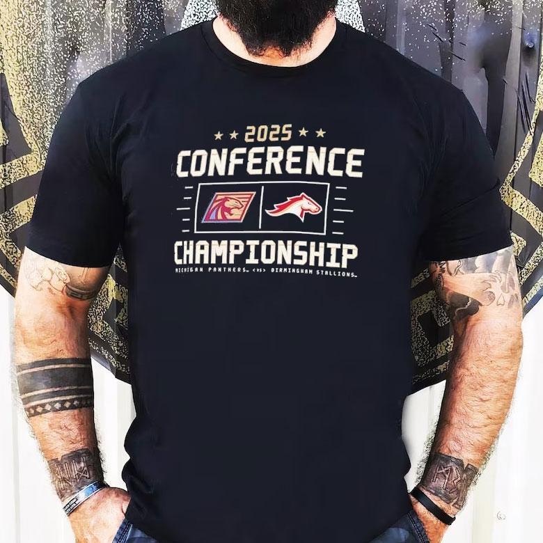 Michigan Panthers X Birmingham Stallions Conference Championship 2025 Shirt Michigan Panthers X Birmingham Stallions Conference Championship 2025 Shirt