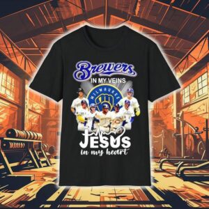 Milwaukee Brewers In My Veins Jesus In My Heart Signatures Shirt