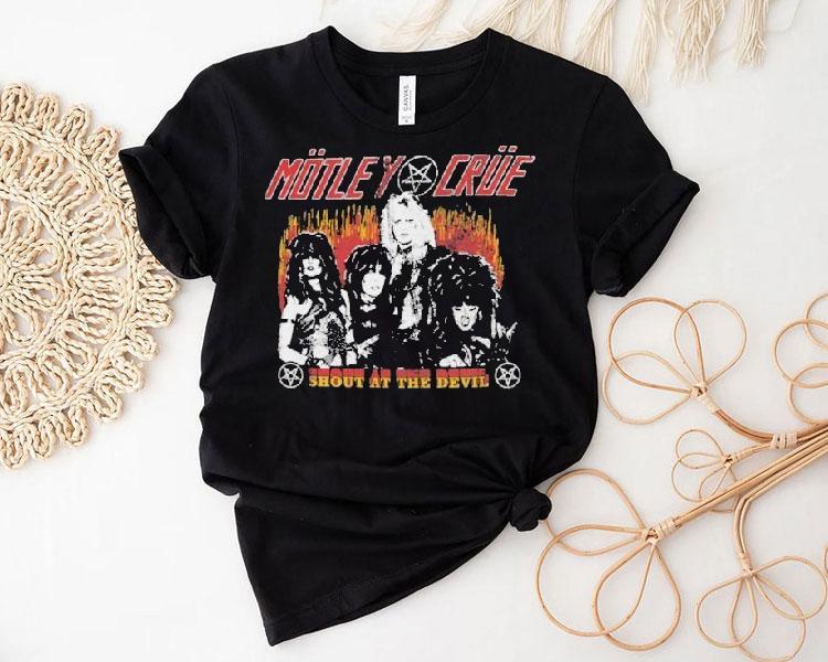 Motley Crue Shout At The Devil Flames Shirt Motley Crue Shout At The Devil Flames Shirt