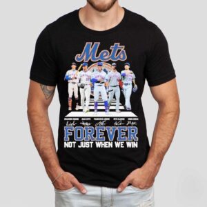 New York Mets Forever Not Just When We Win Road Abbey Walking Signatures Shirt