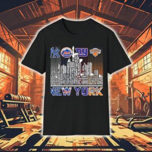 New York Yankees Mets Giants Knicks All Name Of Legends City Skyline Shirt