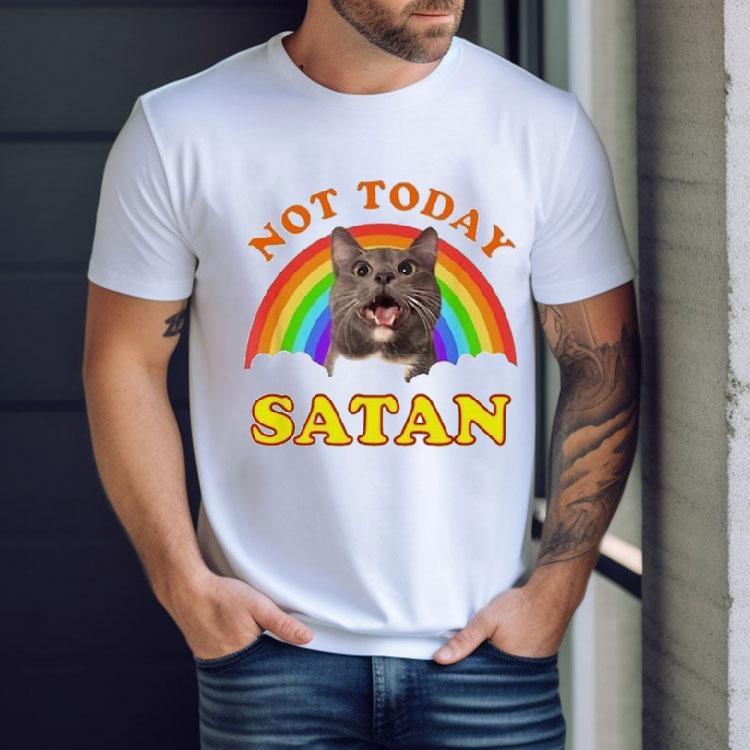 Not Today Satan Cat Pride Rainbow Shirt Not Today Satan Cat Pride Rainbow Shirt