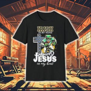 Notre Dame Fighting Irish In My Veins Jesus In My Heart Shirt