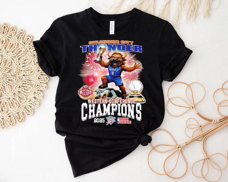 Okalahoma City Thunder Western Conference Champions 2025 Shirt Okalahoma City Thunder Western Conference Champions 2025 Shirt