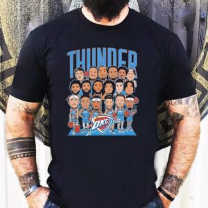 Oklahoma City Thunder 2025 Nba Finals Cartoon Roster Shirt