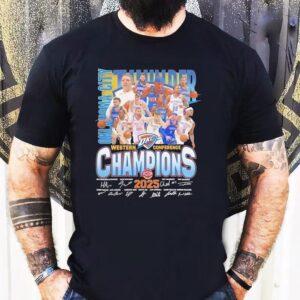 Oklahoma City Thunder Nba Western Conference Champions 2025 Signatures Shirt