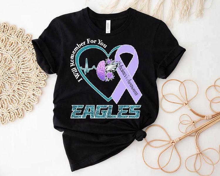Philadelphia Eagles Philly I Will Remember For You Alzheimer’s Awareness Heartbeat Brain Shirt Philadelphia Eagles Philly I Will Remember For You Alzheimer’s Awareness Heartbeat Brain Shirt