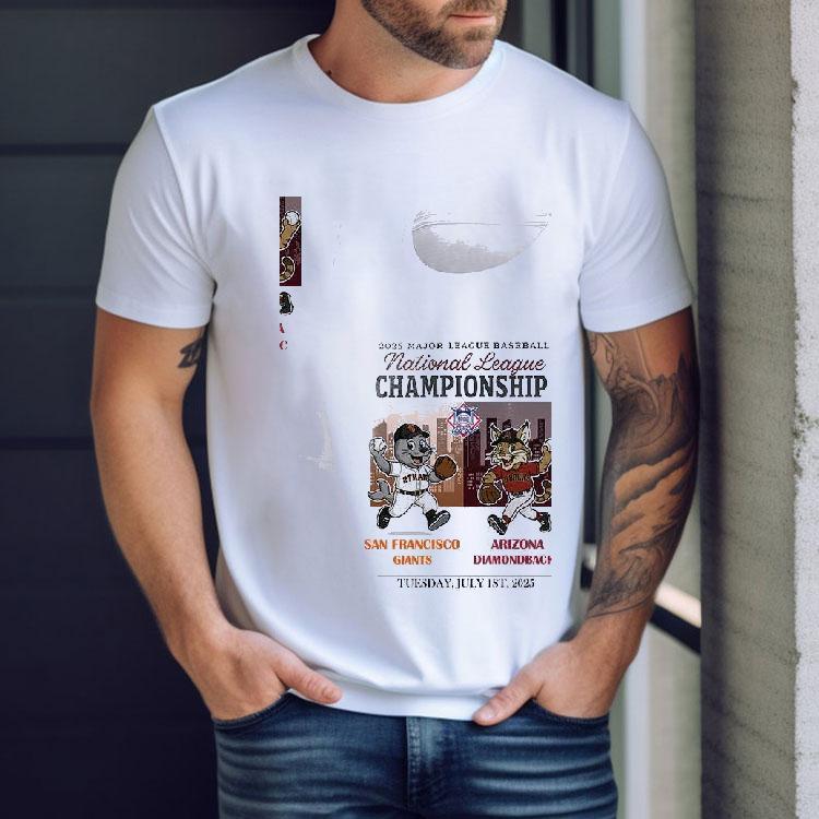 San Francisco Giants Vs Arizona Diamondbacks 2025 Mlb National Championship Mascots Shirt San Francisco Giants Vs Arizona Diamondbacks 2025 Mlb National Championship Mascots Shirt