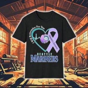 Seattle Mariners I Will Remember For You Alzheimer’s Awareness Heartbeat Brain Shirt
