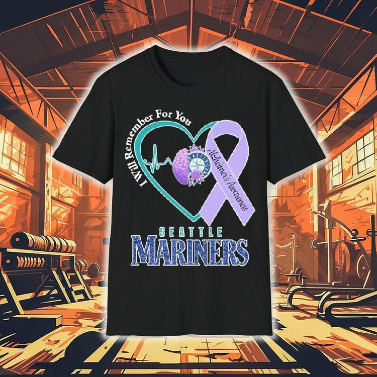 Seattle Mariners I Will Remember For You Alzheimer’s Awareness Heartbeat Brain Shirt Seattle Mariners I Will Remember For You Alzheimer’s Awareness Heartbeat Brain Shirt