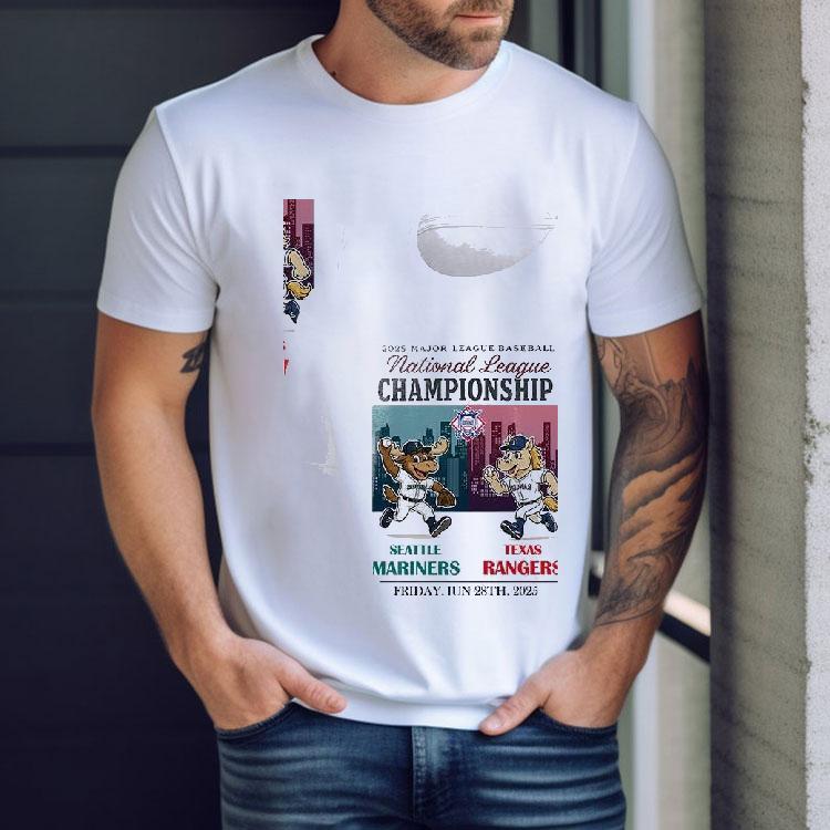 Seattle Mariners Vs Texas Rangers 2025 Mlb National League Championship Mascot Shirt Seattle Mariners Vs Texas Rangers 2025 Mlb National League Championship Mascot Shirt