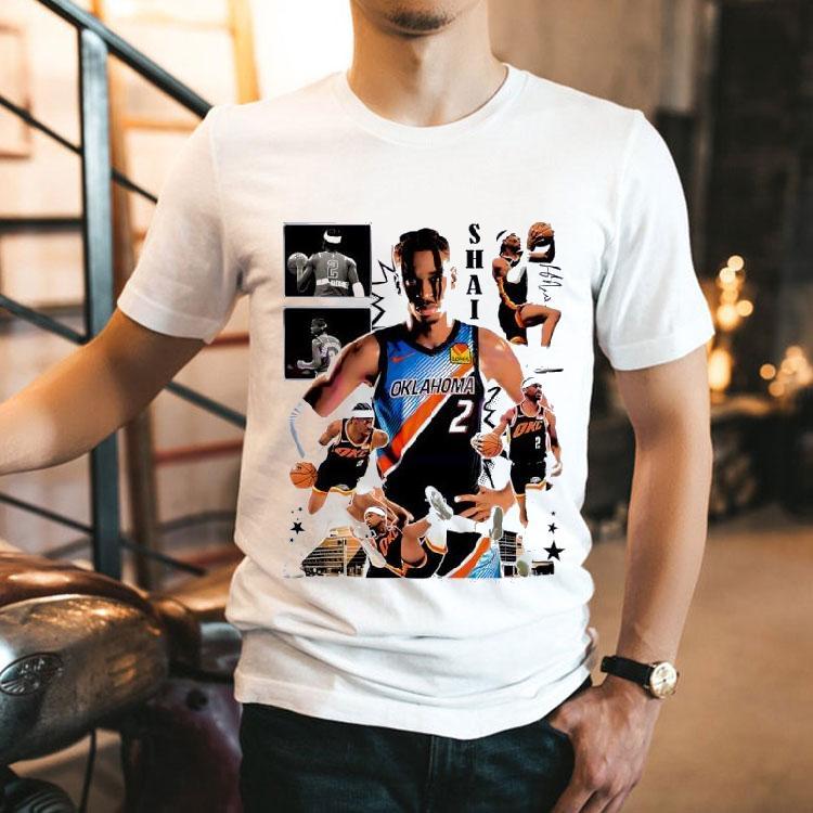 Shai Gilgeous Alexander Oklahoma City Thunder Action Collage Graphic Signature Shirt Shai Gilgeous Alexander Oklahoma City Thunder Action Collage Graphic Signature Shirt