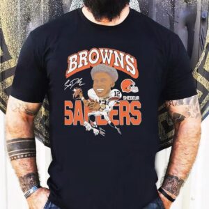 Shedeur Sanders Cleveland Browns Signature Cartoon Shirt