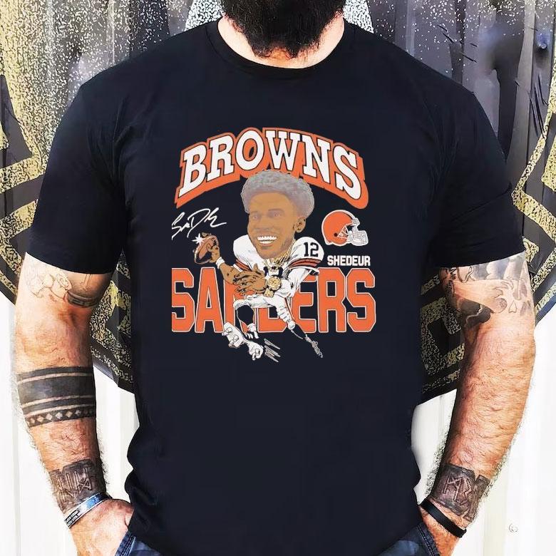 Shedeur Sanders Cleveland Browns Signature Cartoon Shirt Shedeur Sanders Cleveland Browns Signature Cartoon Shirt
