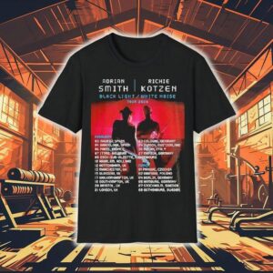 Smith Kotzen Tour 2026 Black Light White Noise Featuring Europe Dates And Red Neon Rock Duo Shirt