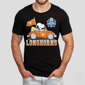 Snoopy And Woodstock Driving Car Texas Longhorns Ncaa 2025 Women’s College World Series Oklahoma City Shirt