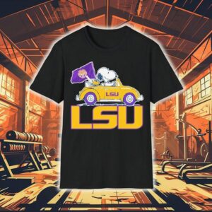 Snoopy And Woodstock The Peanuts Driving Car Lsu Tigers Shirt