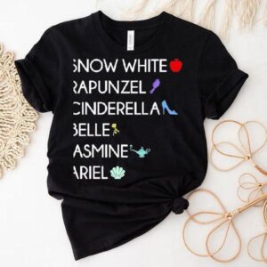 Snow White Rapunzel Cinderella Belle Jasmine Ariel Disney Shirt