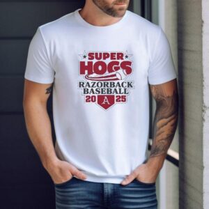 Super Hogs Arkansas Razorback Baseball 2025 Shirt
