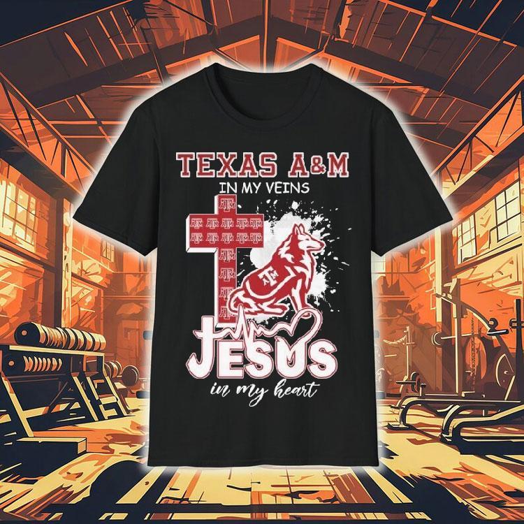 Texas Am Aggies In My Veins Jesus In My Heart Mascot Shirt Texas Am Aggies In My Veins Jesus In My Heart Mascot Shirt