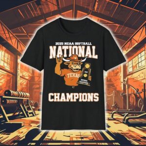 Texas Longhorns 2025 Ncaa National Women’s College World Series Champions Mascot Hug Trophy Shirt.