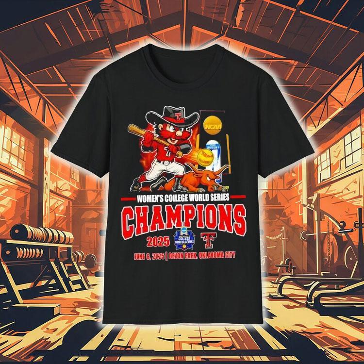 Texas Tech Red Raiders Women’s College World Series Champions 2025 Mascot Shirt Texas Tech Red Raiders Women’s College World Series Champions 2025 Mascot Shirt