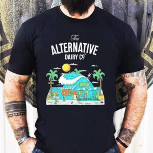 The Alternative Dairy Co Almond Beach Caf Block Shirt 1 The Alternative Dairy Co Almond Beach Caf Block Tshirt