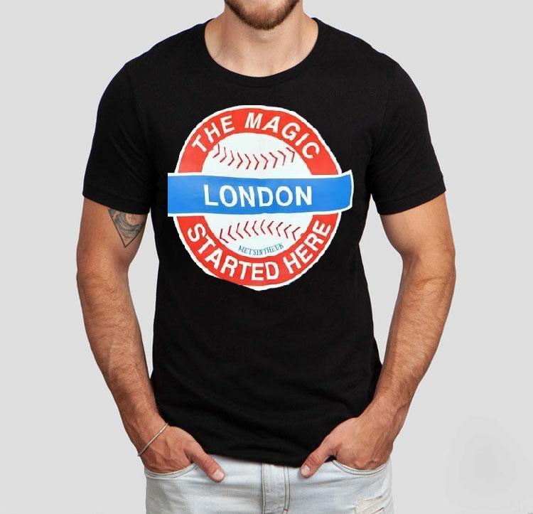 The Magic Started Here London Logo Baseball Shirt The Magic Started Here London Logo Baseball Shirt
