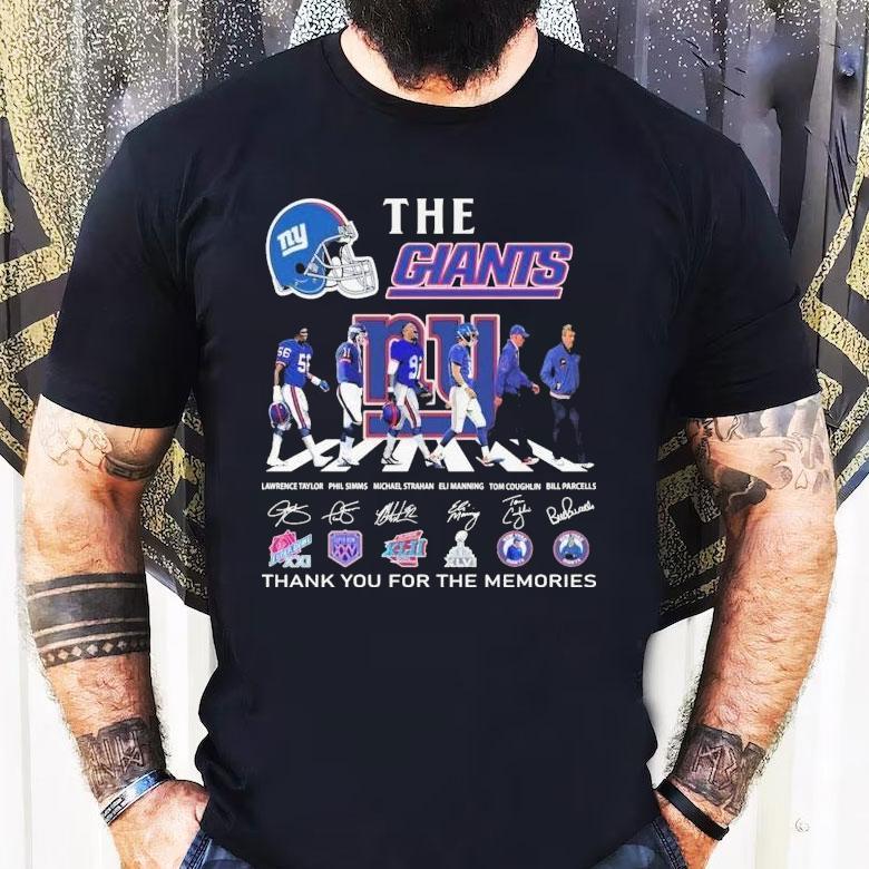 The New York Giants Thank You For The Memories Road Abbey Signatures Shirt The New York Giants Thank You For The Memories Road Abbey Signatures Shirt
