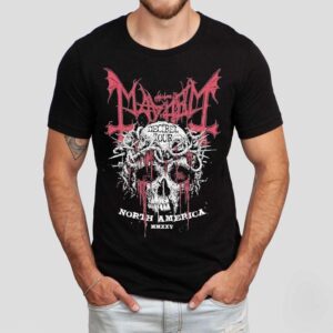 The True Mayhem Crown Of Thorns Decibel Tour 2025 North American Skull Shirt