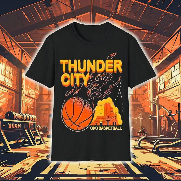 Thunder City Okc Basketball Retro Fireball Shirt Thunder City Okc Basketball Retro Fireball Shirt