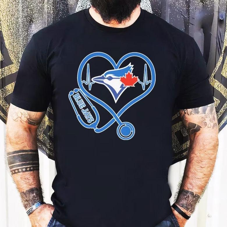 Toronto Blue Jays Caring Hearts Nurse Stethoscope Shirt Toronto Blue Jays Caring Hearts Nurse Stethoscope Shirt
