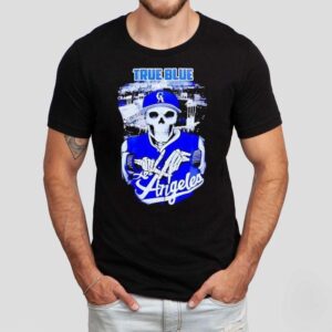 True Blue Skeleton Los Angeles Dodgers Baseball Shirt
