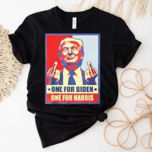 Trump Finger One For Biden One For Harris Middle Finger Shirt
