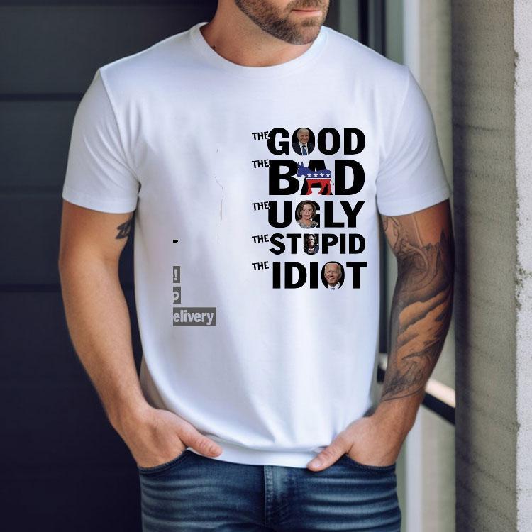 Trump The Good Donkey The Bad Biden The Idiot Shirt Trump The Good Donkey The Bad Biden The Idiot Shirt