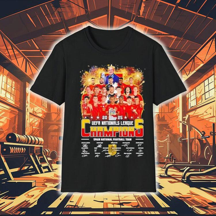 Uefa Nations League Champions Spain National Football Team Signatures Shirt Uefa Nations League Champions Spain National Football Team Signatures Shirt