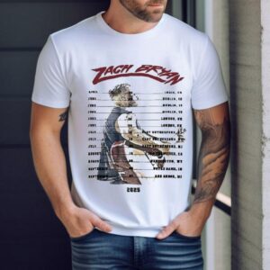 Zach Bryan World Summer Tour 2025 Dates Guitar Shirt