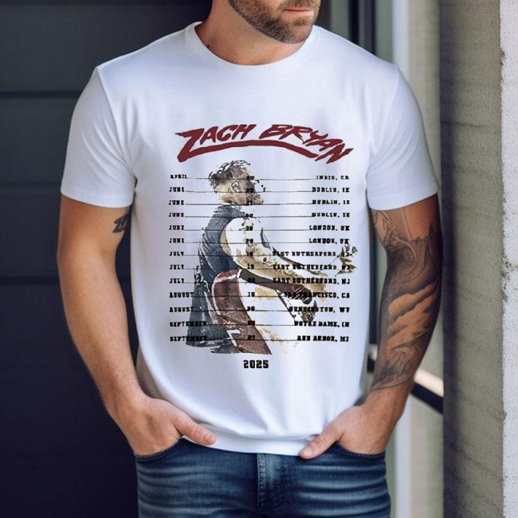 Zach Bryan World Summer Tour 2025 Dates Guitar Shirt Zach Bryan World Summer Tour 2025 Dates Guitar Shirt