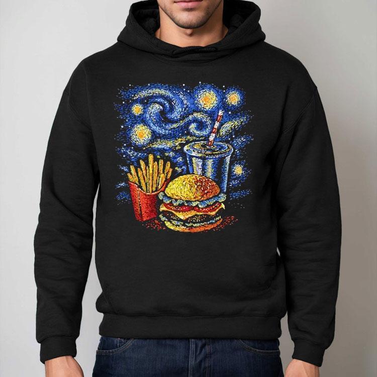 A Fast Food Meal Style Of Van Gogh’s Starry Night Shirt A Fast Food Meal Style Of Van Gogh’s Starry Night Shirt