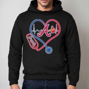 Atlanta Braves Caring Hearts Nurse Stethoscope Hoodie