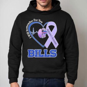 Buffalo Bills I Will Remember For You Alzheimer's Awareness Heartbeat Shirt 2 Buffalo Bills I Will Remember For You Alzheimer S Awareness Heartbea Hoodie